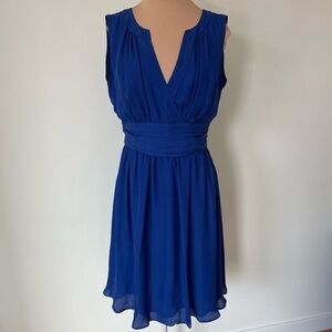 Hobbs London 100% Silk V-Neck Tie Back Sleeveless A-Line Knee Length Dress Sz 10